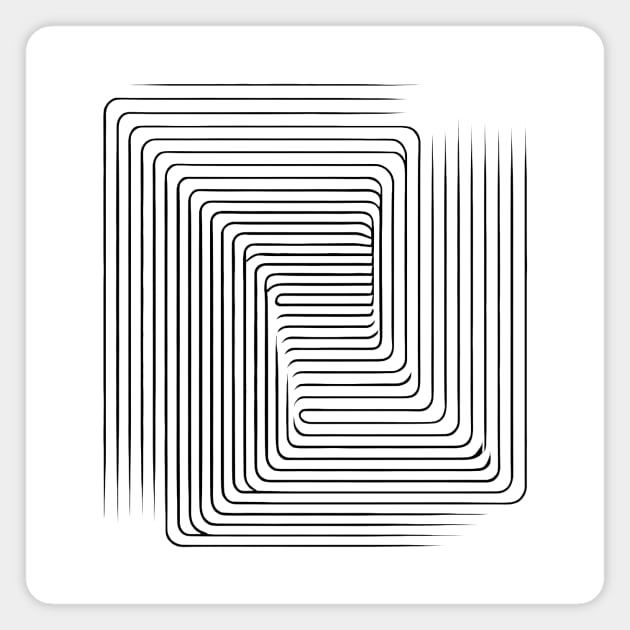 Not Perfect Visuals | Minimalist Black Lines  | Optical Illusion Magnet by Jumitu-Art